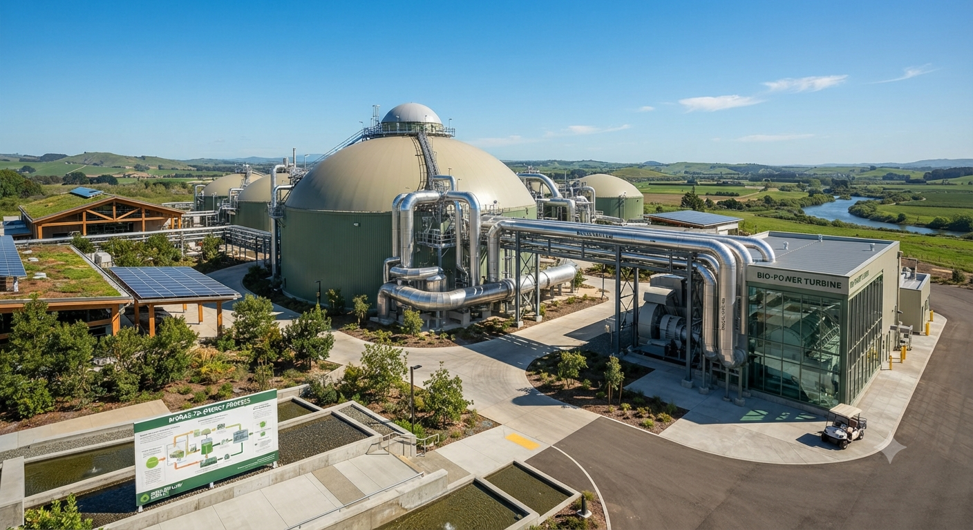 Ethanol Blending in India - Anaerobic digestion system breaking down spent wash to generate green biogas.