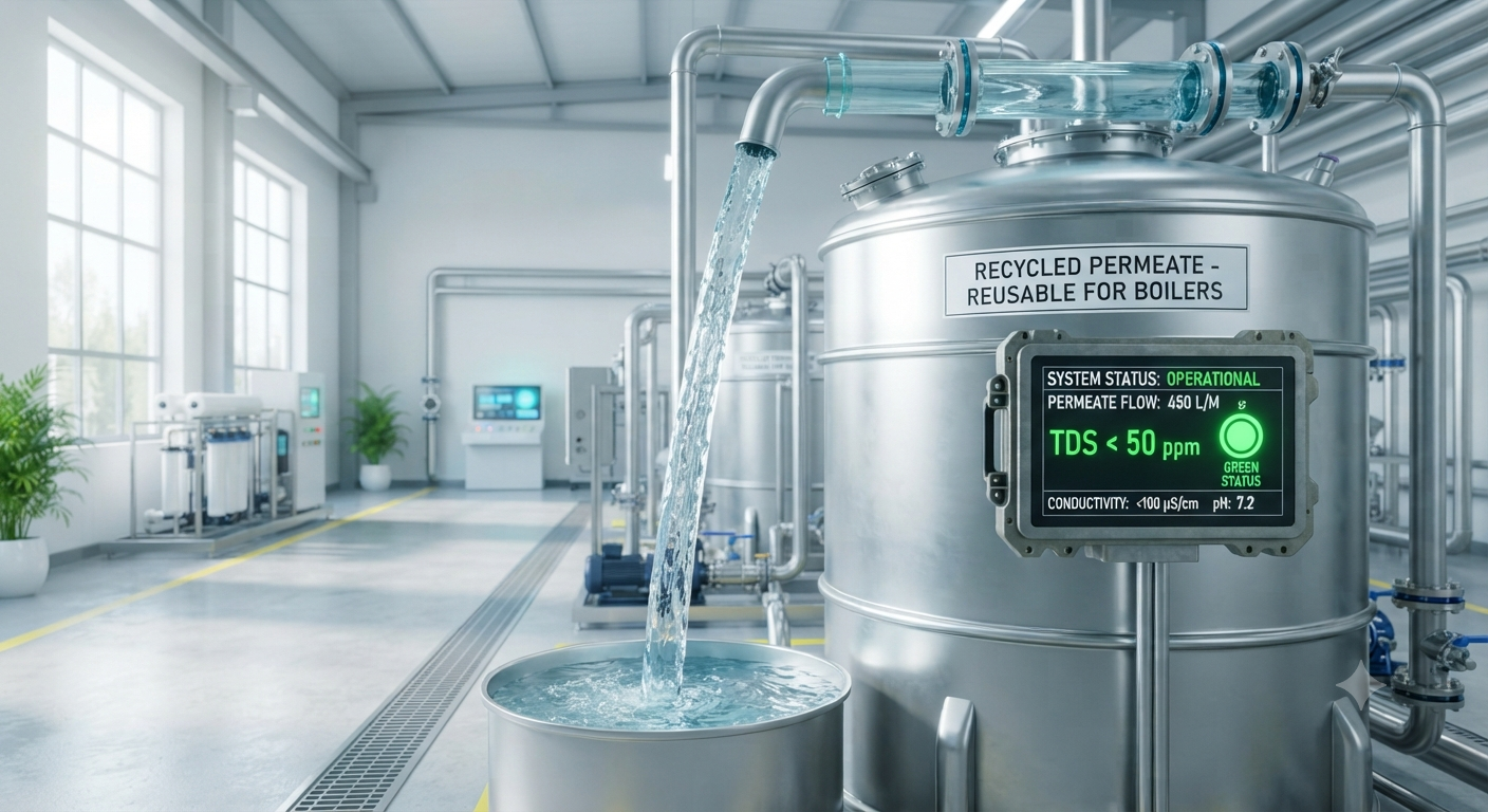 Ethanol Blending in India - Pure recycled water tank processed via advanced Reverse Osmosis loops.