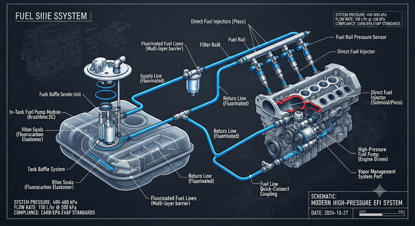 Ethanol Blending in India - Technical breakdown of E20 compliant fuel systems featuring specialized Viton seals.