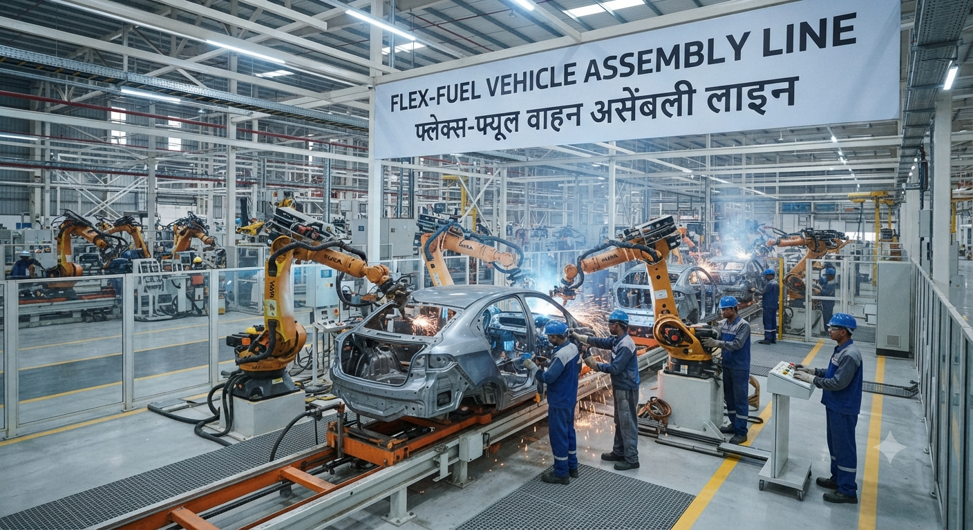 Ethanol Blending in India - Industrial mass production of flex-fuel compliant vehicles in India.